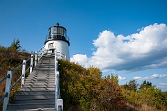 Stairway to Maine Lighthouse Over Cliff
